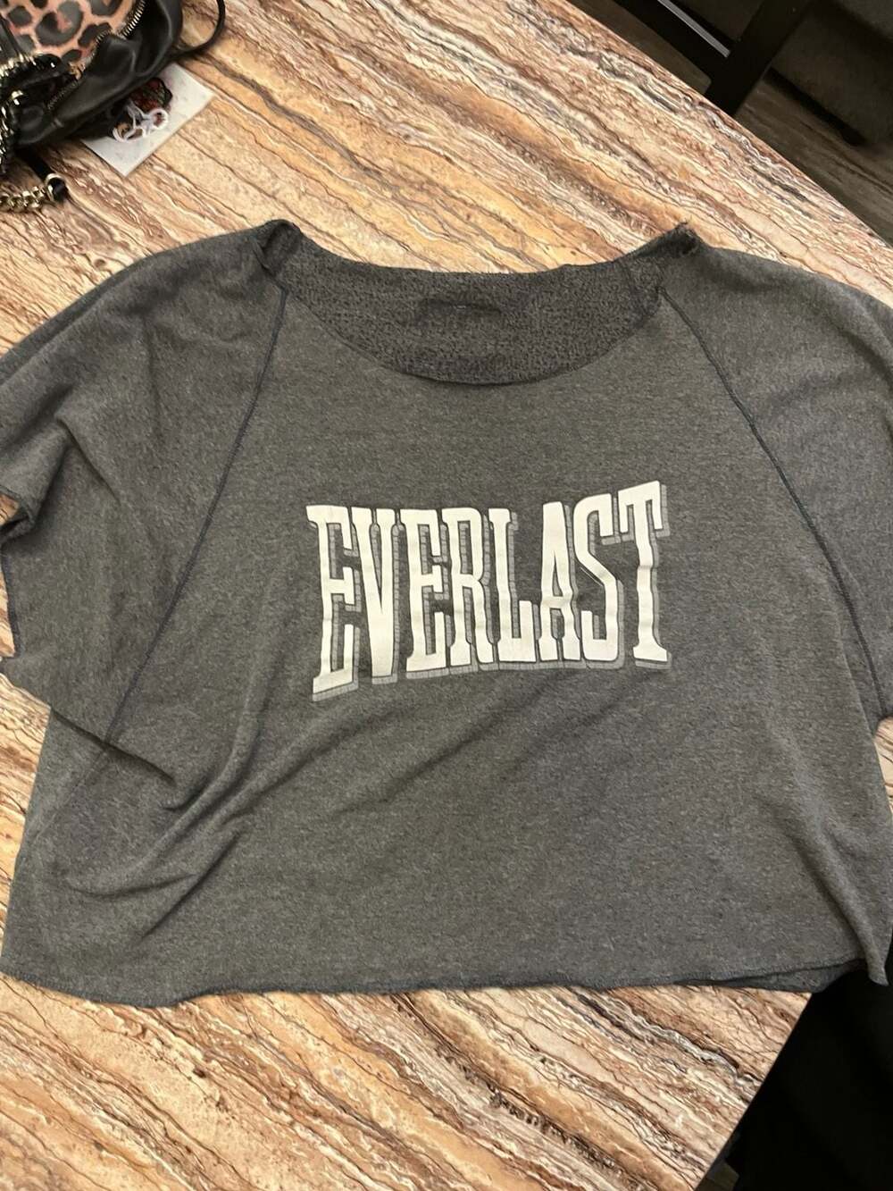 Everlast Vintage Raw Edge Cutoff Crop Sweatshirt XXL